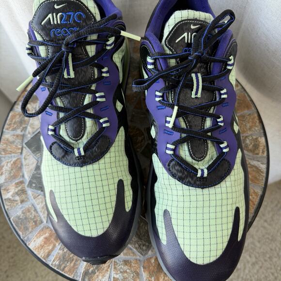 Nike Air Max 270 React CT1617-001 Black Green Purple Size 13 - Picture 4 of 16